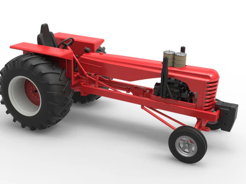 Vintage Small block Pulling tractor Scale 1 to 25 3D Print Model