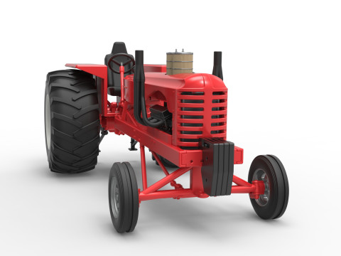 Vintage Small block Pulling tractor Scale 1 to 25 3D 프린트 모델