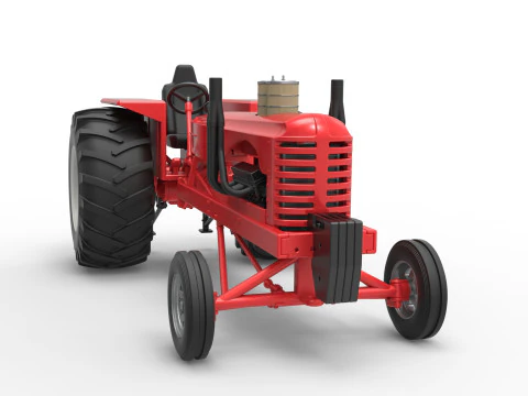 Vintage Small block Pulling tractor Scale 1 to 25 3D Print Model