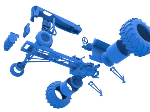 Vintage Small block Pulling tractor Scale 1 to 25 3D Print Model