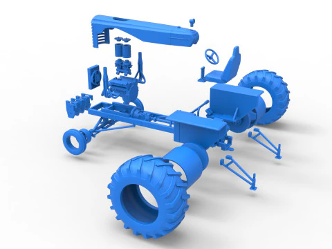 Vintage Small block Pulling tractor Scale 1 to 25 3D Print Model