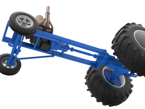Vintage Small block Pulling tractor Base Scale 1 to 25 3D Print Model
