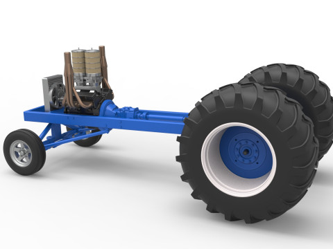 Vintage Small block Pulling tractor Base Scale 1 to 25 3D Print Model
