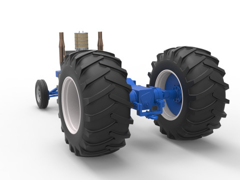 Vintage Small block Pulling tractor Base Scale 1 to 25 3D Print Model
