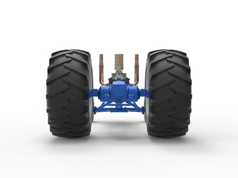 Vintage Small block Pulling tractor Base Scale 1 to 25 3D Print Model