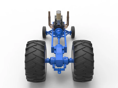 Vintage Small block Pulling tractor Base Scale 1 to 25 3D Print Model
