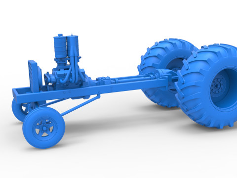 Vintage Small block Pulling tractor Base Scale 1 to 25 3D Print Model