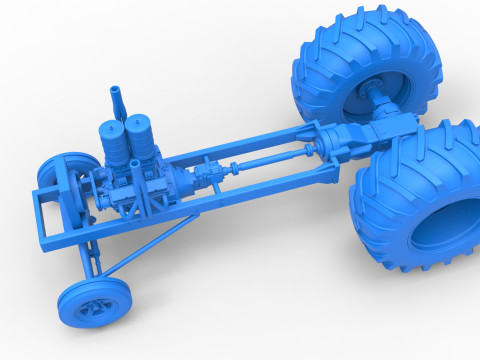 Vintage Small block Pulling tractor Base Scale 1 to 25 3D Print Model