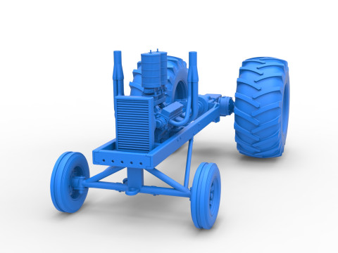 Vintage Small block Pulling tractor Base Scale 1 to 25 3D Print Model