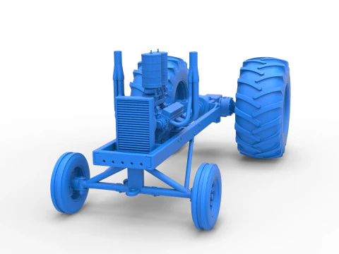 Vintage Small block Pulling tractor Base Scale 1 to 25 3D Print Model