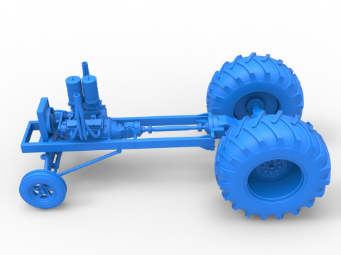 Vintage Small block Pulling tractor Base Scale 1 to 25 3D Print Model