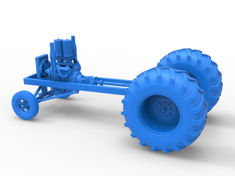 Vintage Small block Pulling tractor Base Scale 1 to 25 3D Print Model