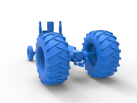 Vintage Small block Pulling tractor Base Scale 1 to 25 3D Print Model