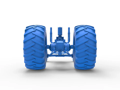 Vintage Small block Pulling tractor Base Scale 1 to 25 3D Print Model
