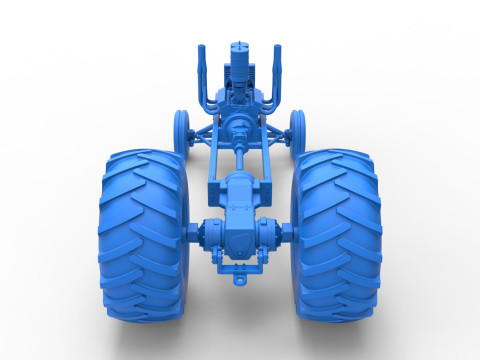 Vintage Small block Pulling tractor Base Scale 1 to 25 3D Print Model