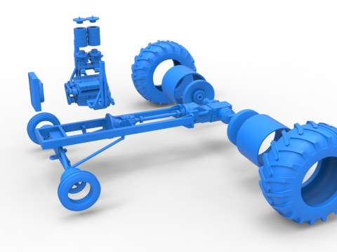 Vintage Small block Pulling tractor Base Scale 1 to 25 3D Print Model