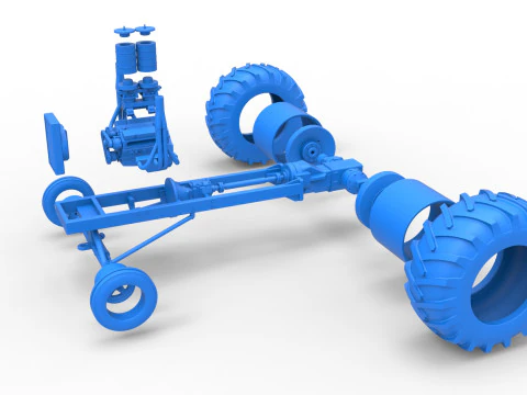 Vintage Small block Pulling tractor Base Scale 1 to 25 3D Print Model