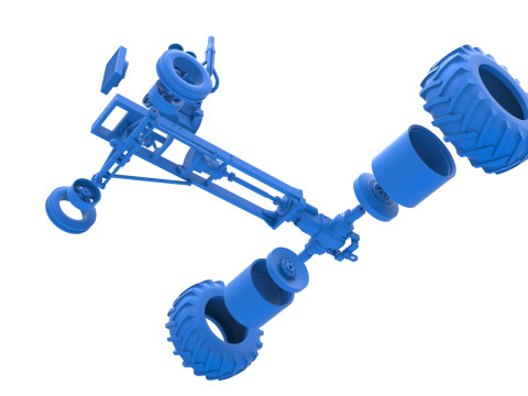 Vintage Small block Pulling tractor Base Scale 1 to 25 3D Print Model
