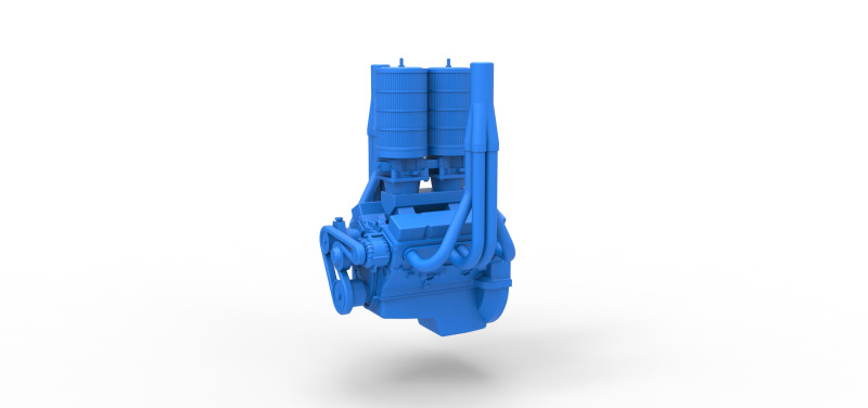 Engine of Vintage Small block Pulling tractor Scale 1 to 25 3D 打印模型 .c4d .max .obj .3ds .fbx .stl .blend 