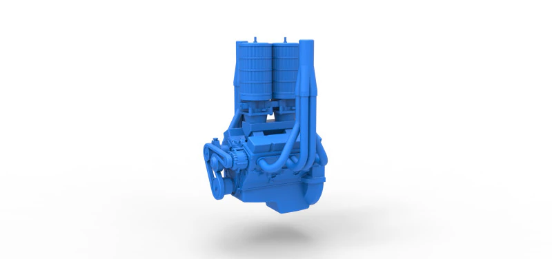 Engine of Vintage Small block Pulling tractor Scale 1 to 25 3D Print Model .c4d .max .obj .3ds .fbx .stl .blend 