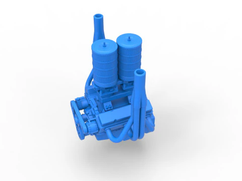 Engine of Vintage Small block Pulling tractor Scale 1 to 25 3D Print Model