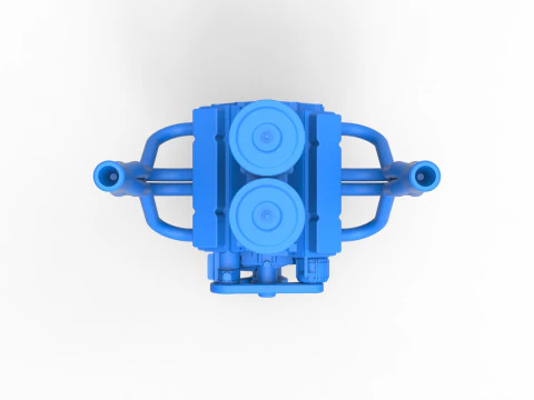 Engine of Vintage Small block Pulling tractor Scale 1 to 25 3D Print Model