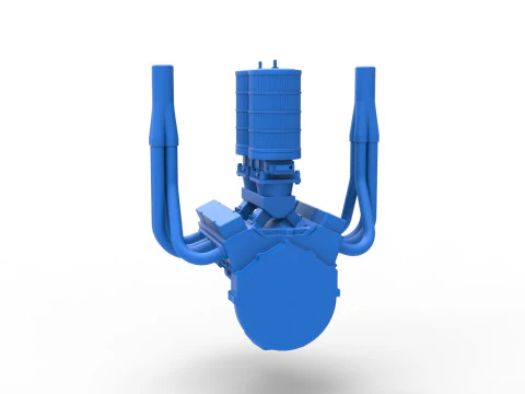 Engine of Vintage Small block Pulling tractor Scale 1 to 25 3D Print Model