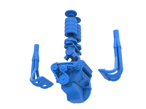 Engine of Vintage Small block Pulling tractor Scale 1 to 25 3D Print Model