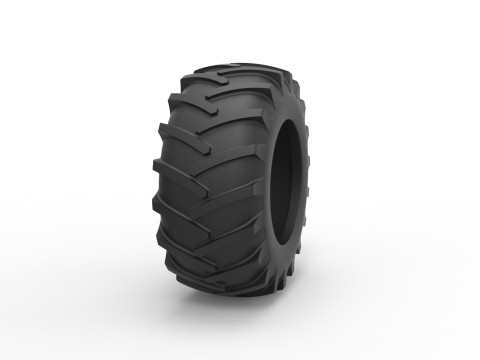 Tire of Vintage Pulling tractor Version 1 Scale 1 to 25 3D Print Model