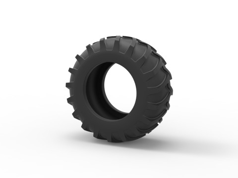 Tire of Vintage Pulling tractor Version 1 Scale 1 to 25 3D Print Model
