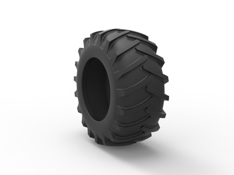 Tire of Vintage Pulling tractor Version 1 Scale 1 to 25 3D Print Model