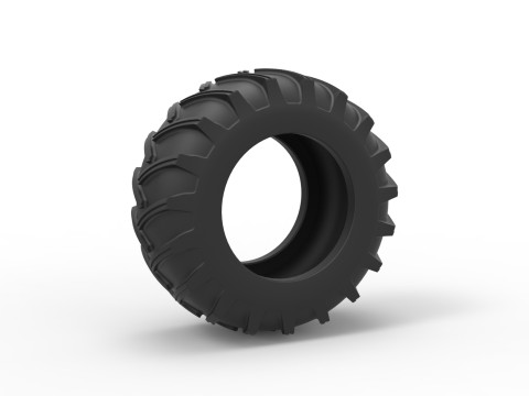 Tire of Vintage Pulling tractor Version 2 Scale 1 to 25 3D Print Model