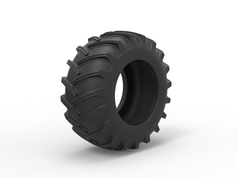 Tire of Vintage Pulling tractor Version 2 Scale 1 to 25 3D Принт Модель