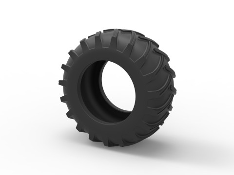 Tire of Vintage Pulling tractor Version 2 Scale 1 to 25 3D Принт Модель