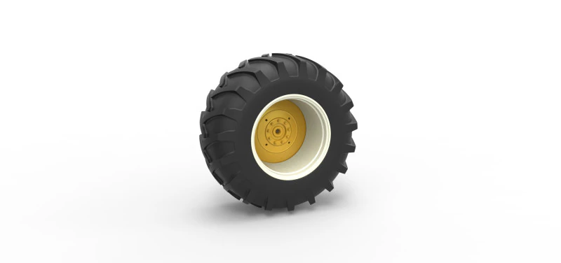 Rear wheel of Vintage Pulling tractor Scale 1 to 25 3D Print Model .c4d .max .obj .3ds .fbx .stl .blend 