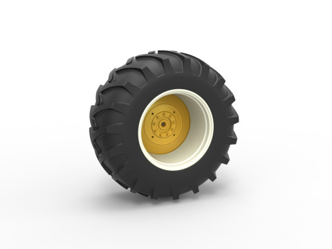 Rear wheel of Vintage Pulling tractor Scale 1 to 25 Modelo de Impressão 3D