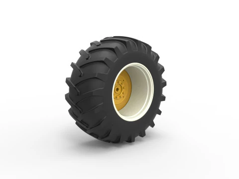 Rear wheel of Vintage Pulling tractor Scale 1 to 25 3D Print Model