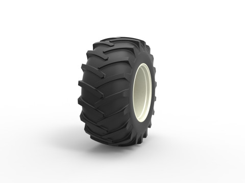 Rear wheel of Vintage Pulling tractor Scale 1 to 25 3D Print Model