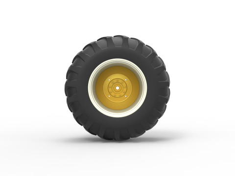 Rear wheel of Vintage Pulling tractor Scale 1 to 25 3D Print Model