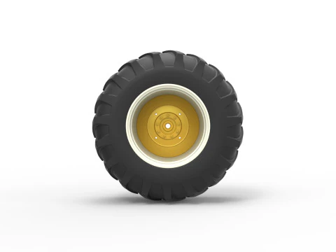 Rear wheel of Vintage Pulling tractor Scale 1 to 25 3D Print Model