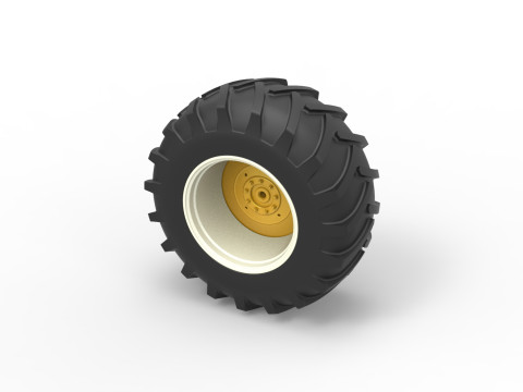 Rear wheel of Vintage Pulling tractor Scale 1 to 25 3D Print Model
