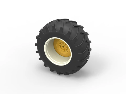Rear wheel of Vintage Pulling tractor Scale 1 to 25 3D Print Model