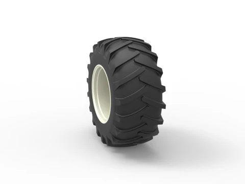 Rear wheel of Vintage Pulling tractor Scale 1 to 25 3D Print Model