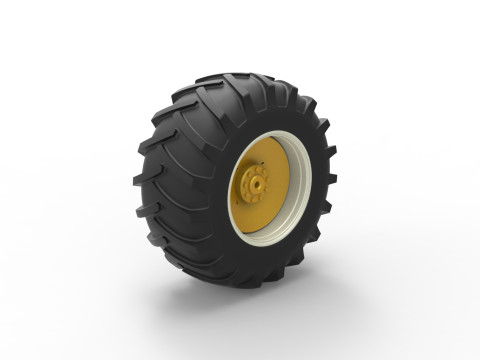 Rear wheel of Vintage Pulling tractor Scale 1 to 25 3D Print Model