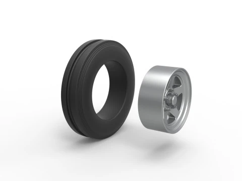 Front tractor wheel Version 2 Scale 1 to 25 3D Print Model
