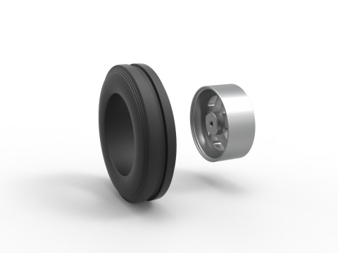 Front tractor wheel Version 2 Scale 1 to 25 3D 打印模型