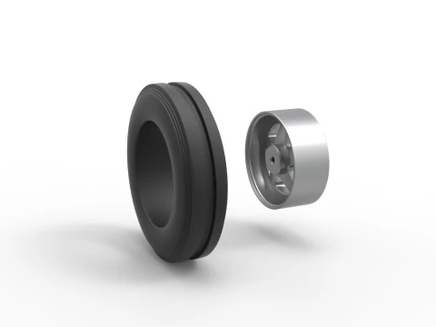 Front tractor wheel Version 2 Scale 1 to 25 3D Print Model