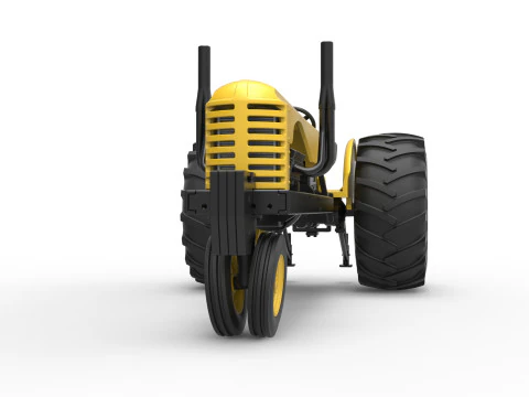 빈티지 소형 블록 당기는 트랙터 버전 2 스케일 1 ~ 25 3D 프린트 모델