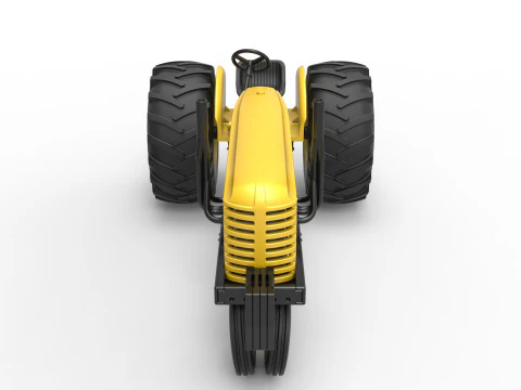 빈티지 소형 블록 당기는 트랙터 버전 2 스케일 1 ~ 25 3D 프린트 모델