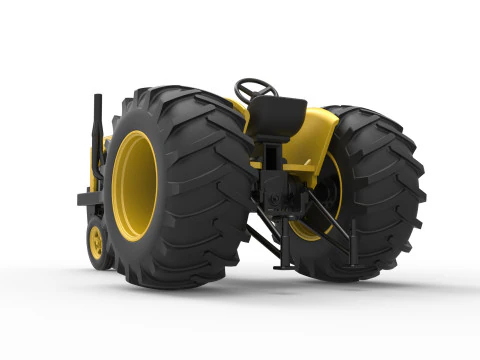 빈티지 소형 블록 당기는 트랙터 버전 2 스케일 1 ~ 25 3D 프린트 모델